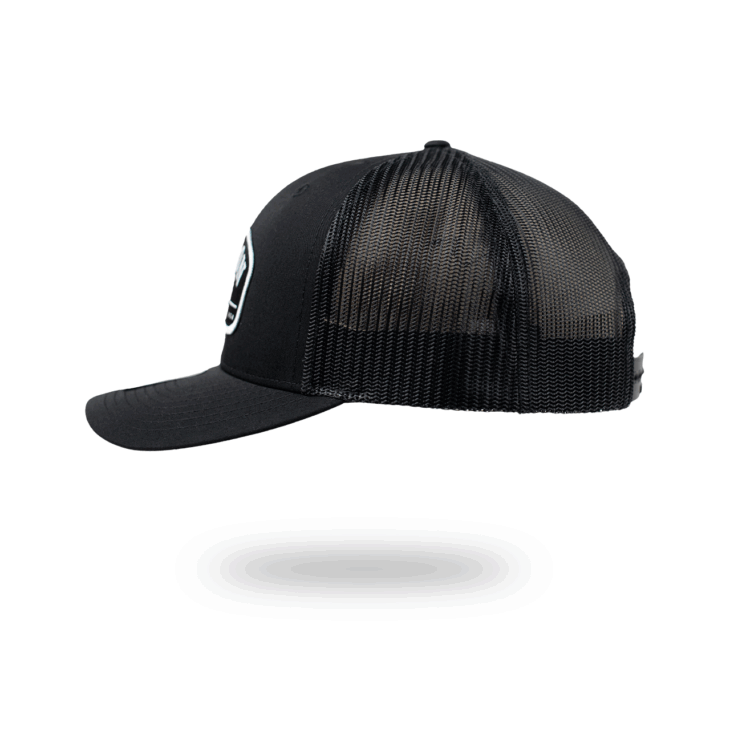 Black Trucker Hat | Woven Patch - Image 3
