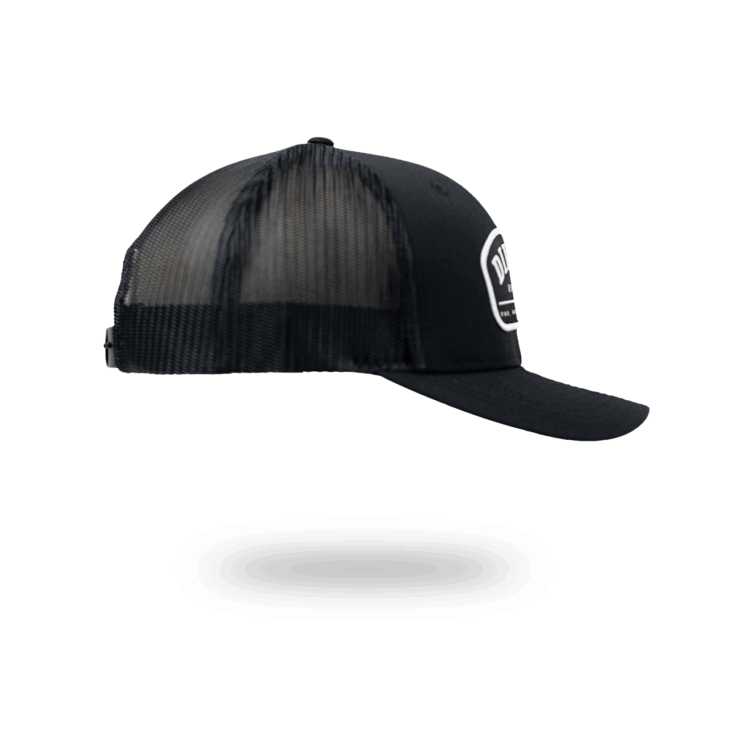 Black Trucker Hat | Woven Patch - Image 2